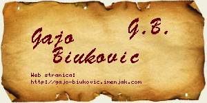 Gajo Biuković vizit kartica